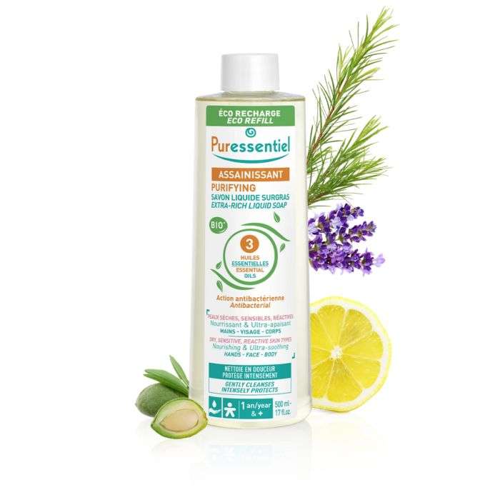 Assainissant Savon Liquide Surgras Eco Recharge 500 ML - PURESSENTIEL