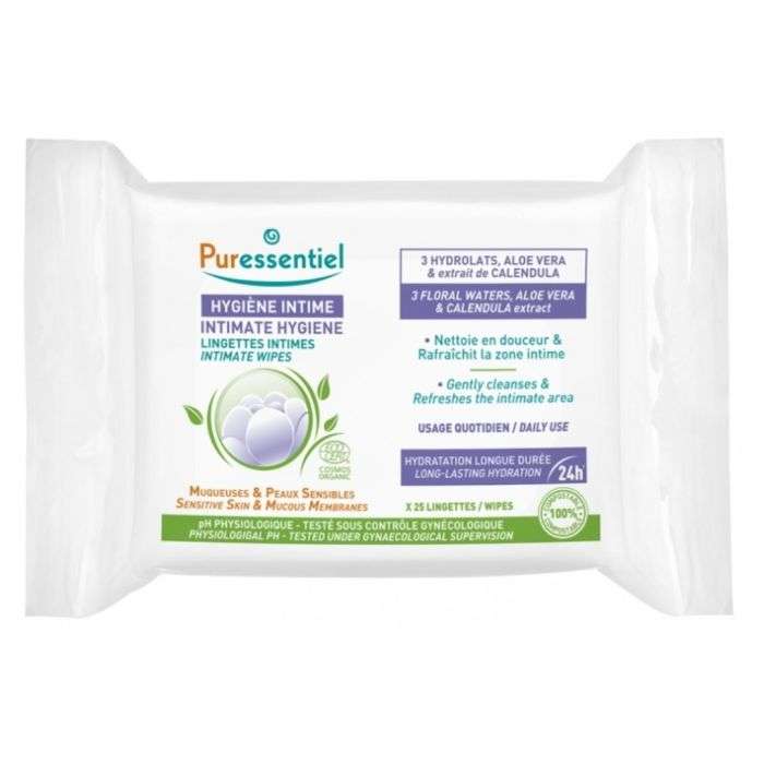 Hygiene Intime Lingettes Intimes 25 Unites - PURESSENTIEL