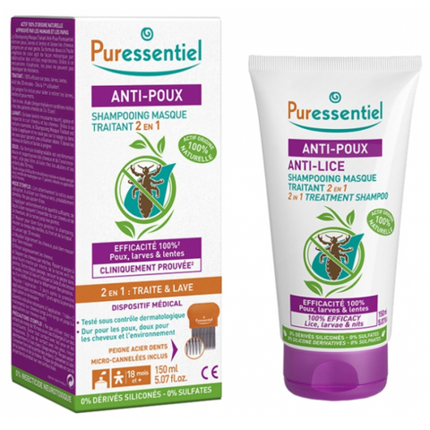 Shampoing Masque 2 en 1 Anti Poux 150 ML - PURESSENTIEL