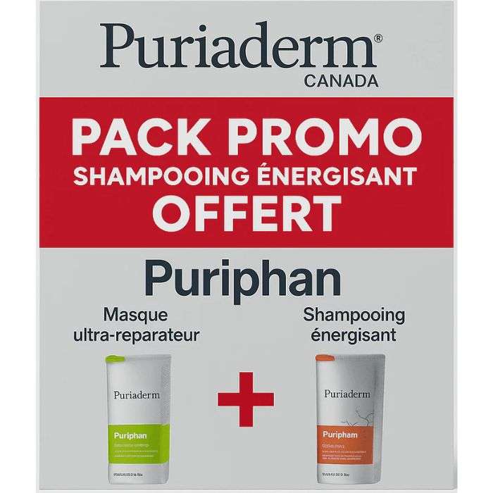Pack Puriphan Masque Ultra Reparateur 200ML + Shampoing Energisant 200ML Offert - PURIADERM