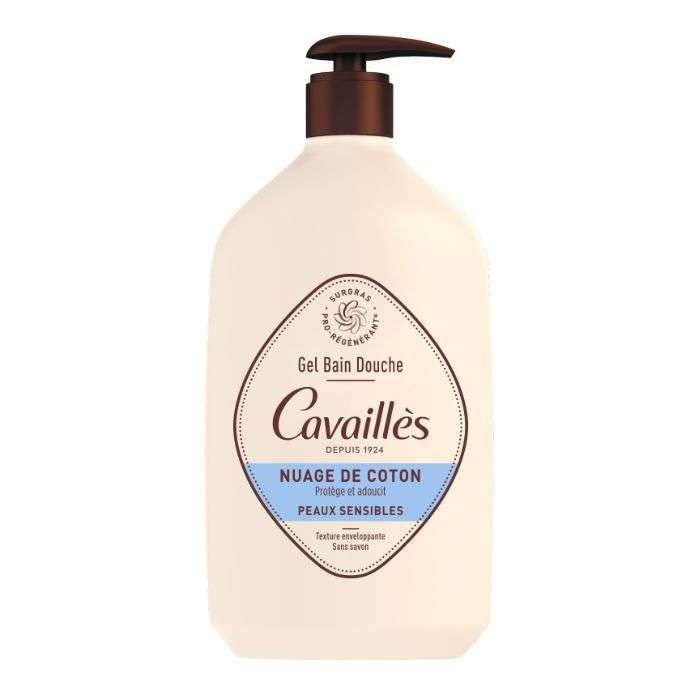 Gel Bain et Douche Nuage de Coton Peaux Sensibles 1 L - ROGE CAVAILLES