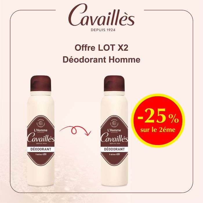 Offre Special Lot de 2 Deodorant Fraicheur 48H 150ML X 2 - ROGE CAVAILLES