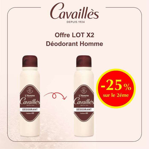 Offre Special Lot de 2 Deodorant Fraicheur 48H 150ML X 2 - ROGE CAVAILLES