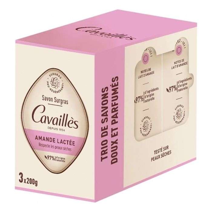 Trio de Savons Doux et Parfumes Amande Lactee 3 X 200G - ROGE CAVAILLES