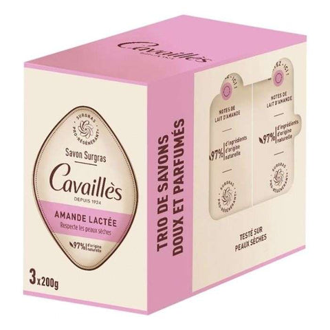 Trio de Savons Doux et Parfumes Amande Lactee 3 X 200G - ROGE CAVAILLES