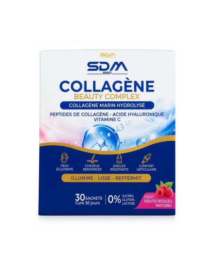 SDM Boost Collagène Beauty Complex Collagène Marin Hydrolysé Goût Fruits Rouges 30 Sachets