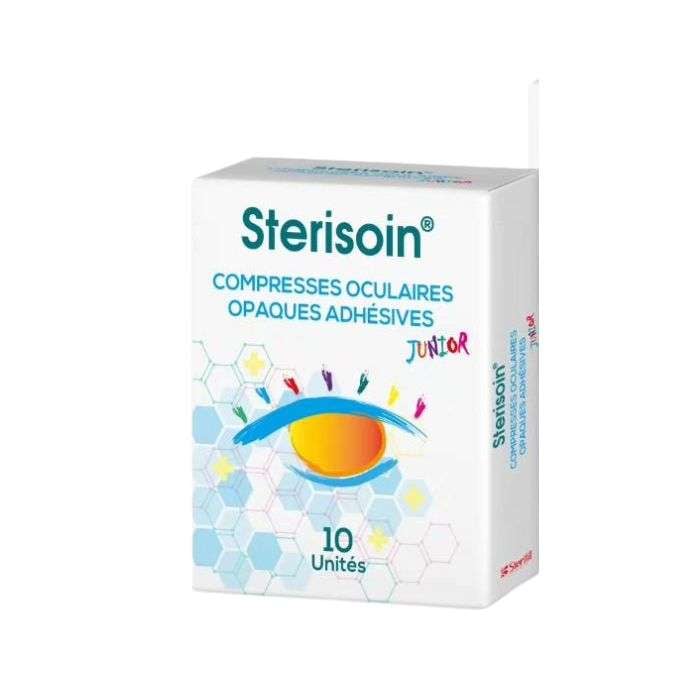 Compresses Oculaires Opaques Adhesives Junior 10 Unites - STERISOIN