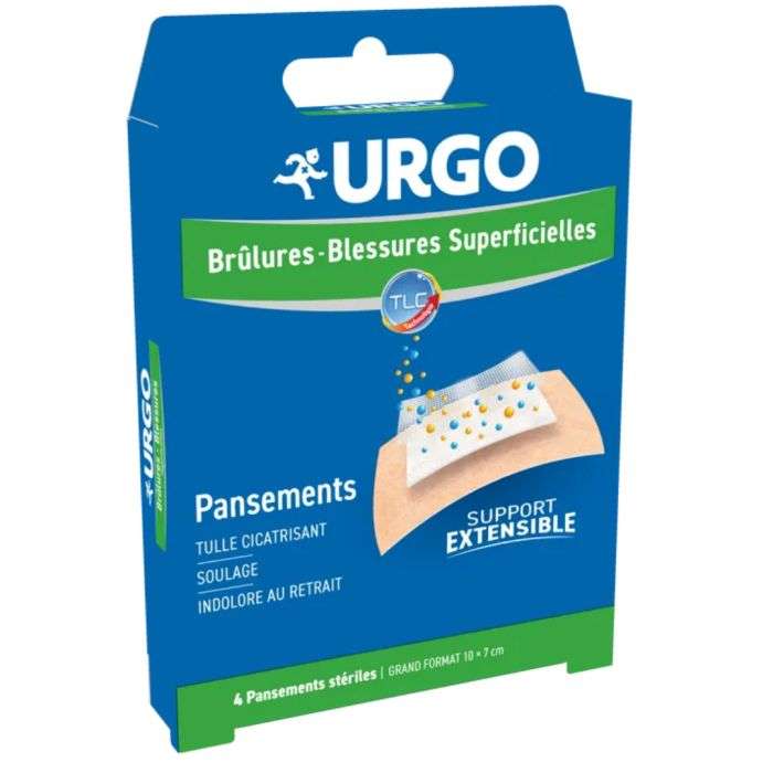 Brulures Blessures Superficielles 4 Pansements Steriles - URGO