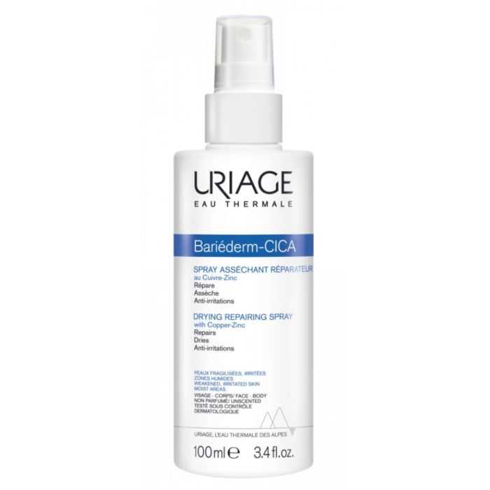 Bariederm Cica Spray Spray Asséchant Réparateur au Cu-Zn 100 ML - URIAGE
