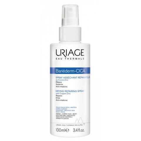 Bariederm Cica Spray Spray Asséchant Réparateur au Cu-Zn 100 ML - URIAGE