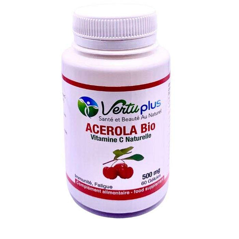 Vertuplus Acerola BIO Vitamine C Naturelle 500MG 60 Gelules - VERTU PLUS