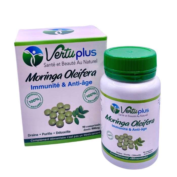 Vertuplus Moringa Oleifera Immunite et Anti Age 90 Comprimes - VERTU PLUS