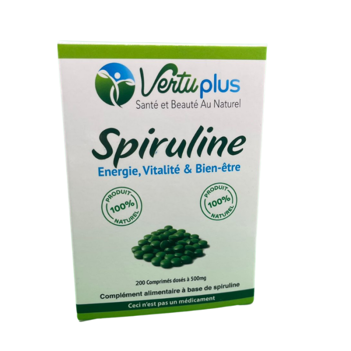 Vertuplus Spiruline 500 MG 200 Comprimes - VERTU PLUS