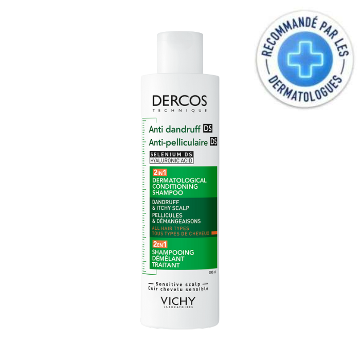 Vichy Dercos Ds 2 en 1 Shampoing Anti Pelliculaire Demelant Traitant 200 ML - DERCOS