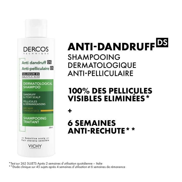 Vichy Dercos Offre Shampoing Anti Pelliculaire Ds Cheveux Secs 200 ML + un Format Voyage et une Serviette Dercos Offerts - DERCOS