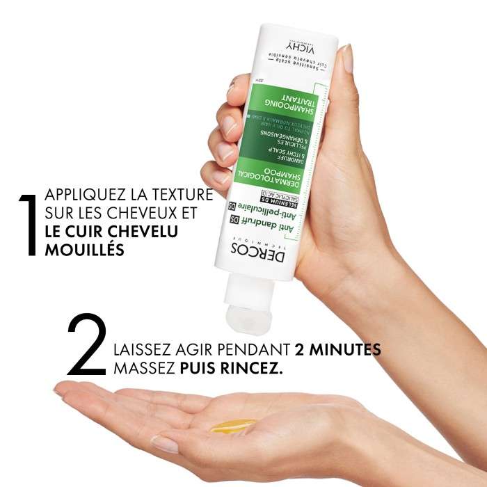 Vichy Dercos Offre Shampooing Anti Pelliculaire Cheveux Normaux A Gras 200 ML + un Format Voyage et une Serviette Dercos Offerts - DERCOS