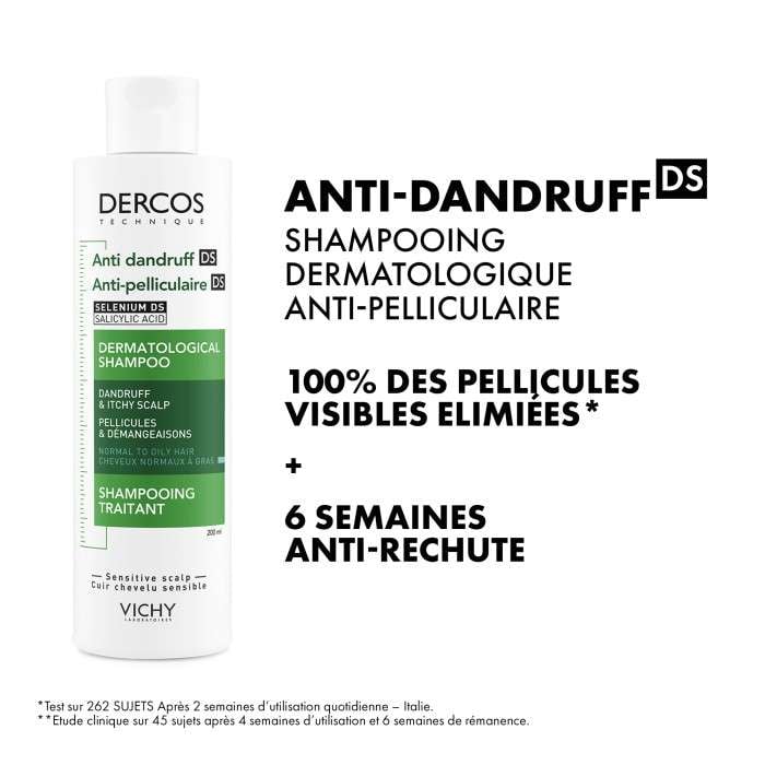 Vichy Dercos Offre Shampooing Anti Pelliculaire Cheveux Normaux A Gras 200 ML + un Format Voyage et une Serviette Dercos Offerts - DERCOS