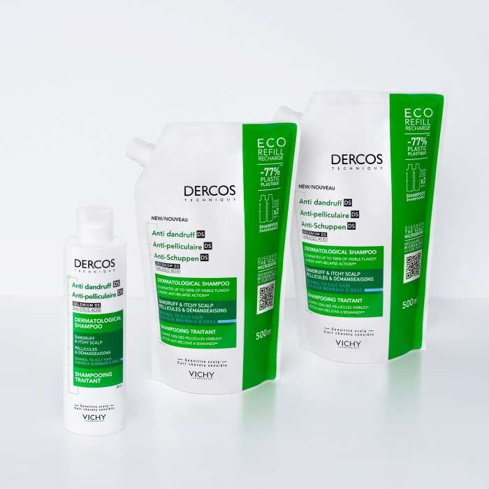 Vichy Dercos Offre Shampooing Anti Pelliculaire Cheveux Normaux A Gras 200 ML + un Format Voyage et une Serviette Dercos Offerts - DERCOS