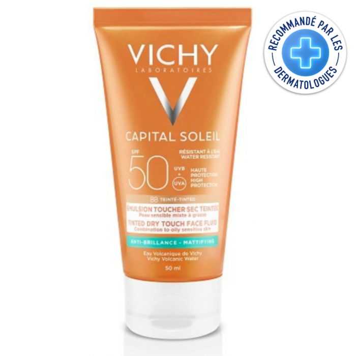 Offre Capital Soleil BB Emulsion Anti-Brillance Teintee Toucher Sec 50 ML + Sac Offert - VICHY