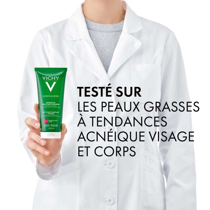 Normaderm Gel Purifiant Intense Peau Grasse et Acneique 200 ML - VICHY