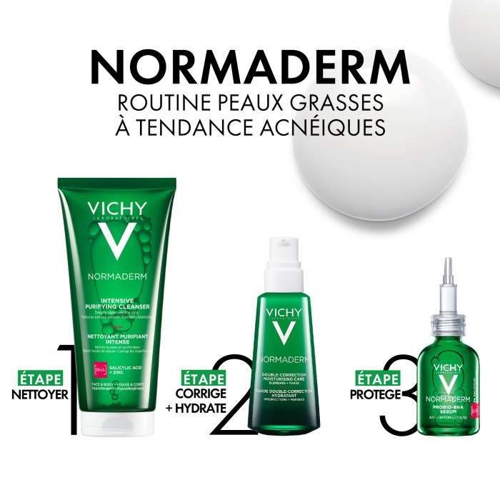 Normaderm Gel Purifiant Intense Peau Grasse et Acneique 200 ML - VICHY