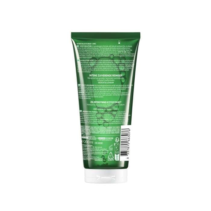 Normaderm Gel Purifiant Intense Peau Grasse et Acneique 200 ML - VICHY