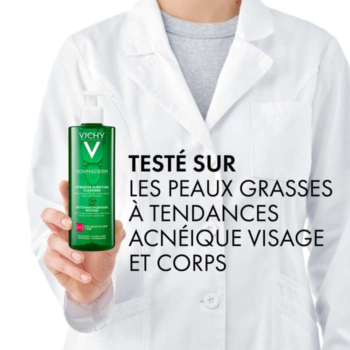 Normaderm Gel Purifiant Intense Peau Grasse et Acneique 400 ML - VICHY