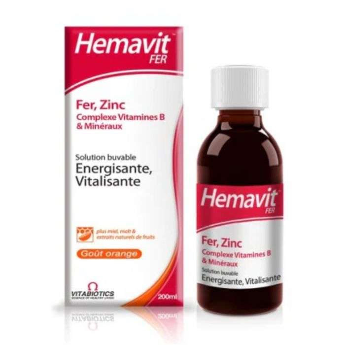 Hemavit Fer Complexes Vitamines B et Minéraux Liquide – 200ml - VITABIOTICS